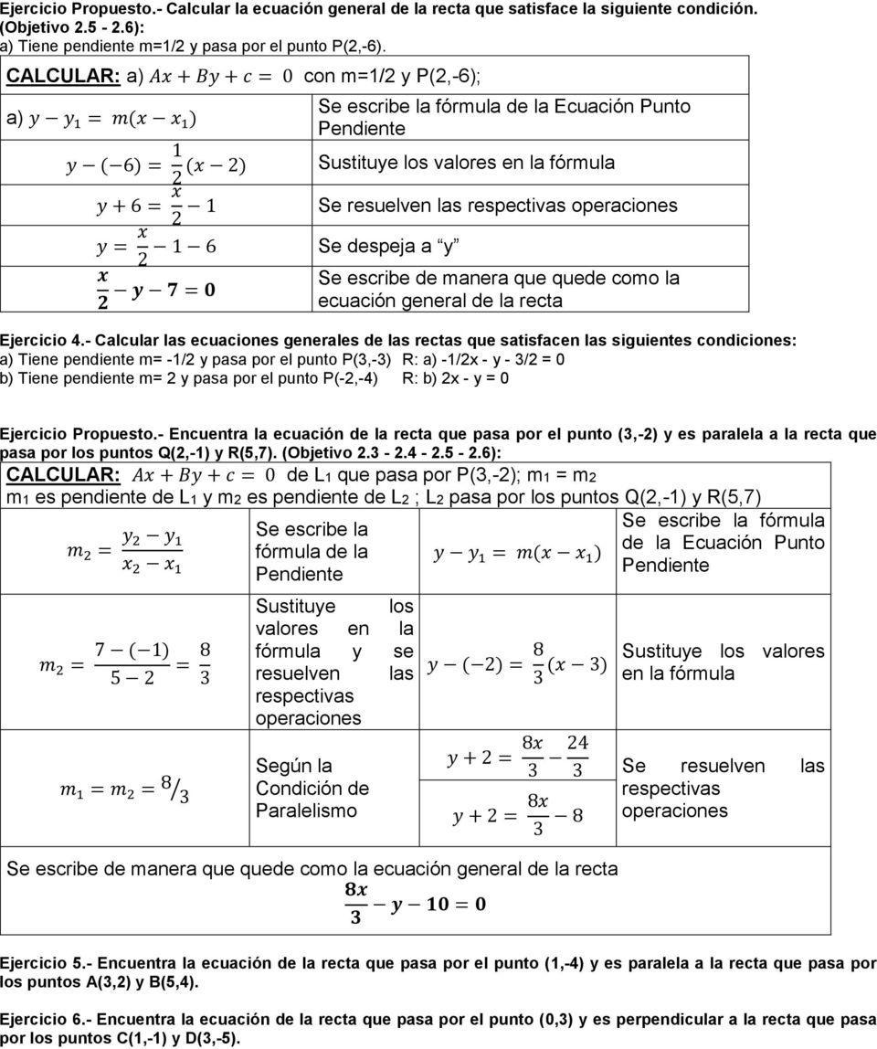 Ecuacion General De La Recta Formula Y Ejemplo