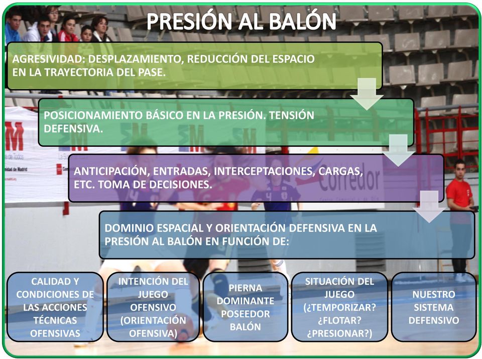 DOMINIO ESACIAL Y ORIENTACIÓN DEFENSIVA EN LA RESIÓN AL BALÓN EN FUNCIÓN DE: CALIDAD Y CONDICIONES DE LAS ACCIONES TÉCNICAS
