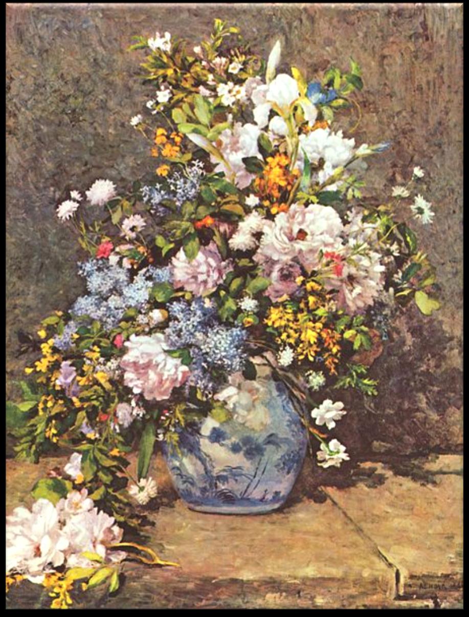 Crisantemos, de Auguste Renoir Bouquet, de Auguste Renoir En cuál de estas obras las formas son más abiertas y en cuál, más