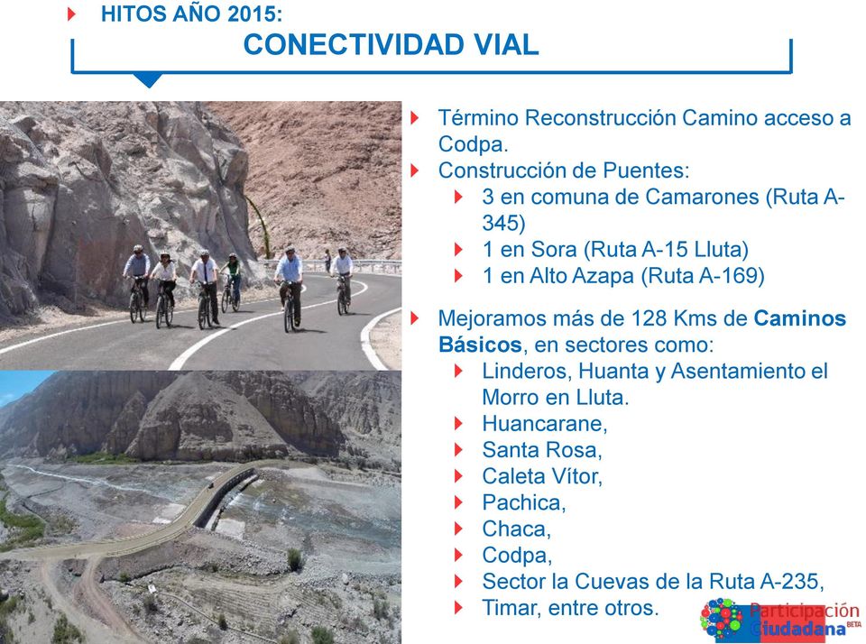 (Ruta A-169) Mejoramos más de 128 Kms de Caminos Básicos, en sectores como: Linderos, Huanta y Asentamiento