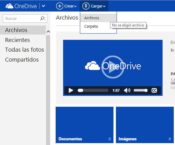 OneDrive es un medio de almacenamiento en línea o más conocido como en la nube, nos permite guardar fotos, videos, tareas, etc.