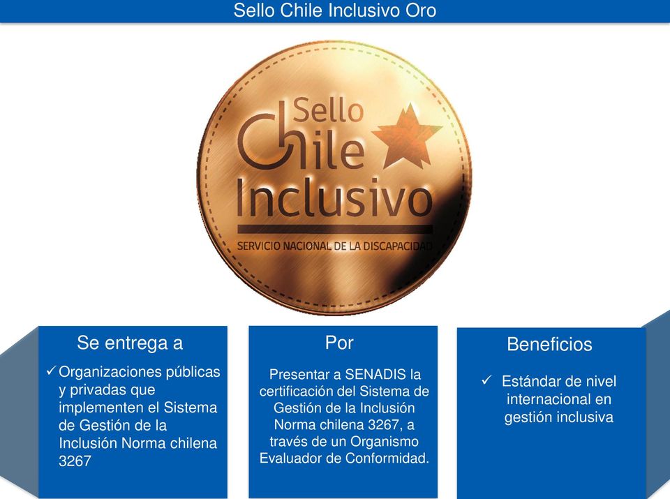 certificación del Sistema de Gestión de la Inclusión Norma chilena 3267, a través de un