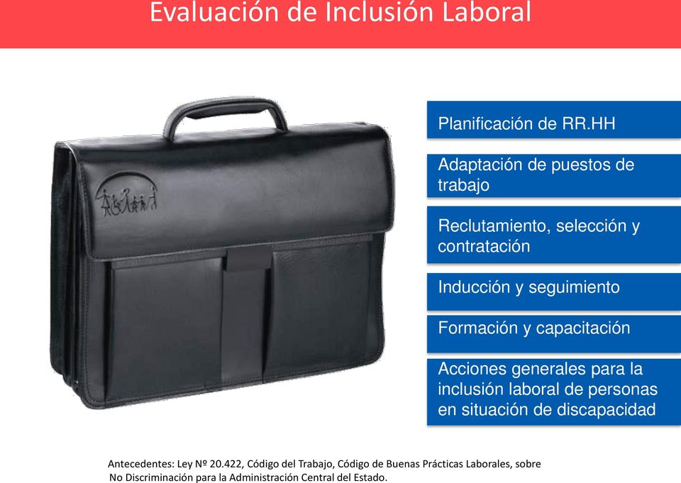 Formación y capacitación Acciones generales para la inclusión laboral de personas en situación de
