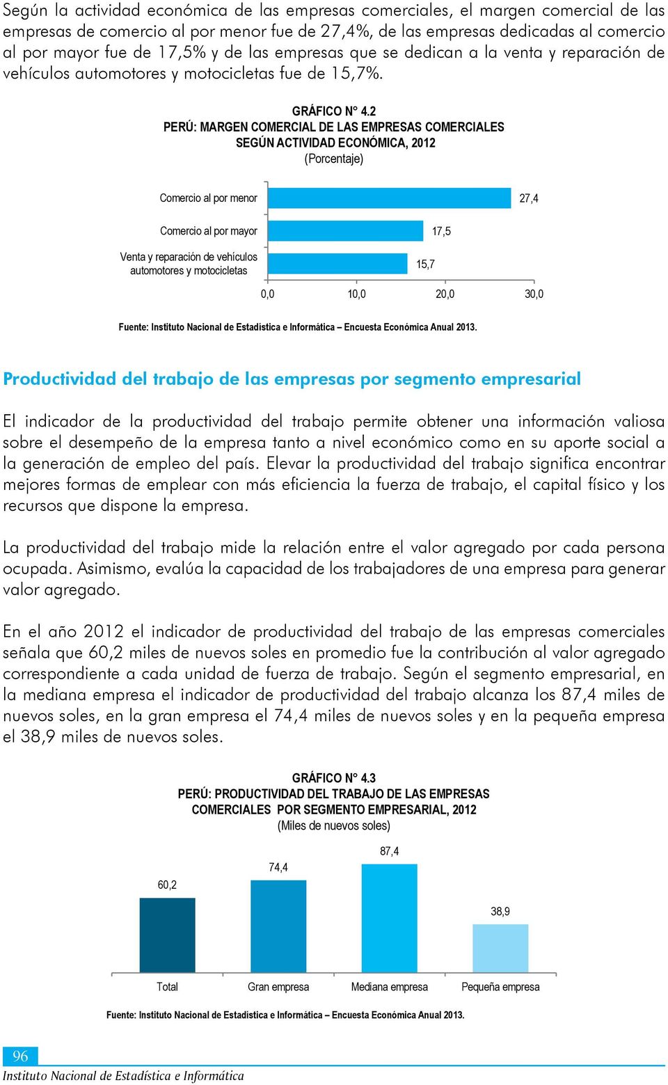 2 PERÚ: MARGEN COMERCIAL DE LAS EMPRESAS COMERCIALES 27,4 Venta y reparación de vehículos automotores y 15,7 17,5 0,0 10,0 20,0 30,0 Productividad del trabajo de las empresas por segmento empresarial