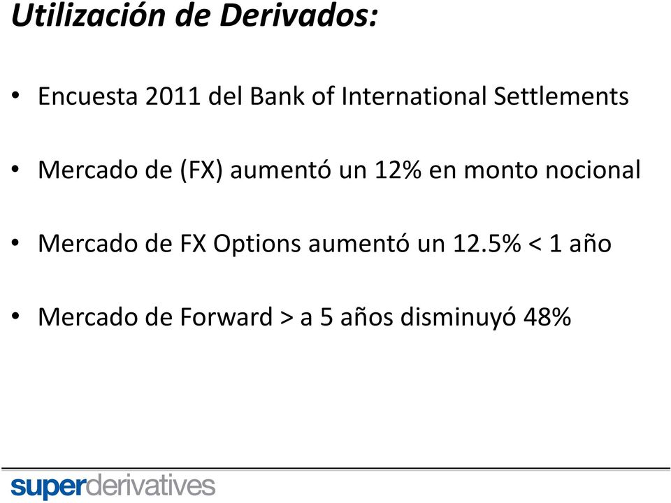 12% en monto nocional Mercado de FX Options aumentó un
