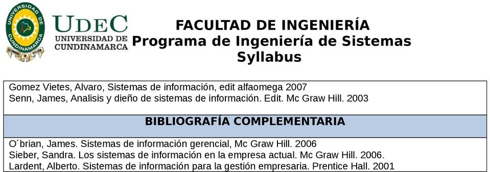Sistemas de información gerencial, Mc Graw Hill. 2006 Sieber, Sandra.