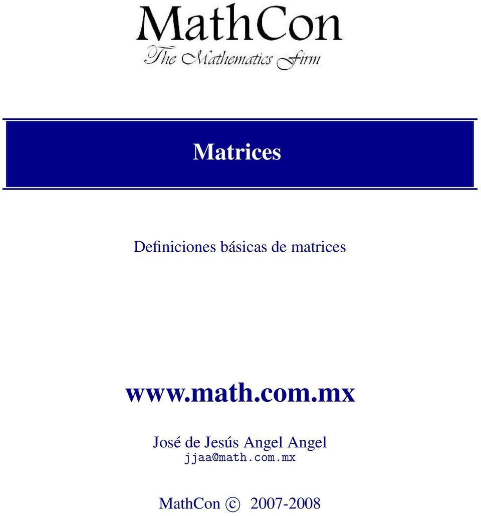 wwwmathcommx José de Jesús