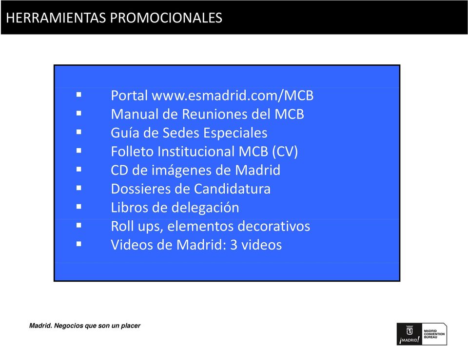 Folleto Institucional MCB (CV) CD de imágenes de Madrid Dossieres