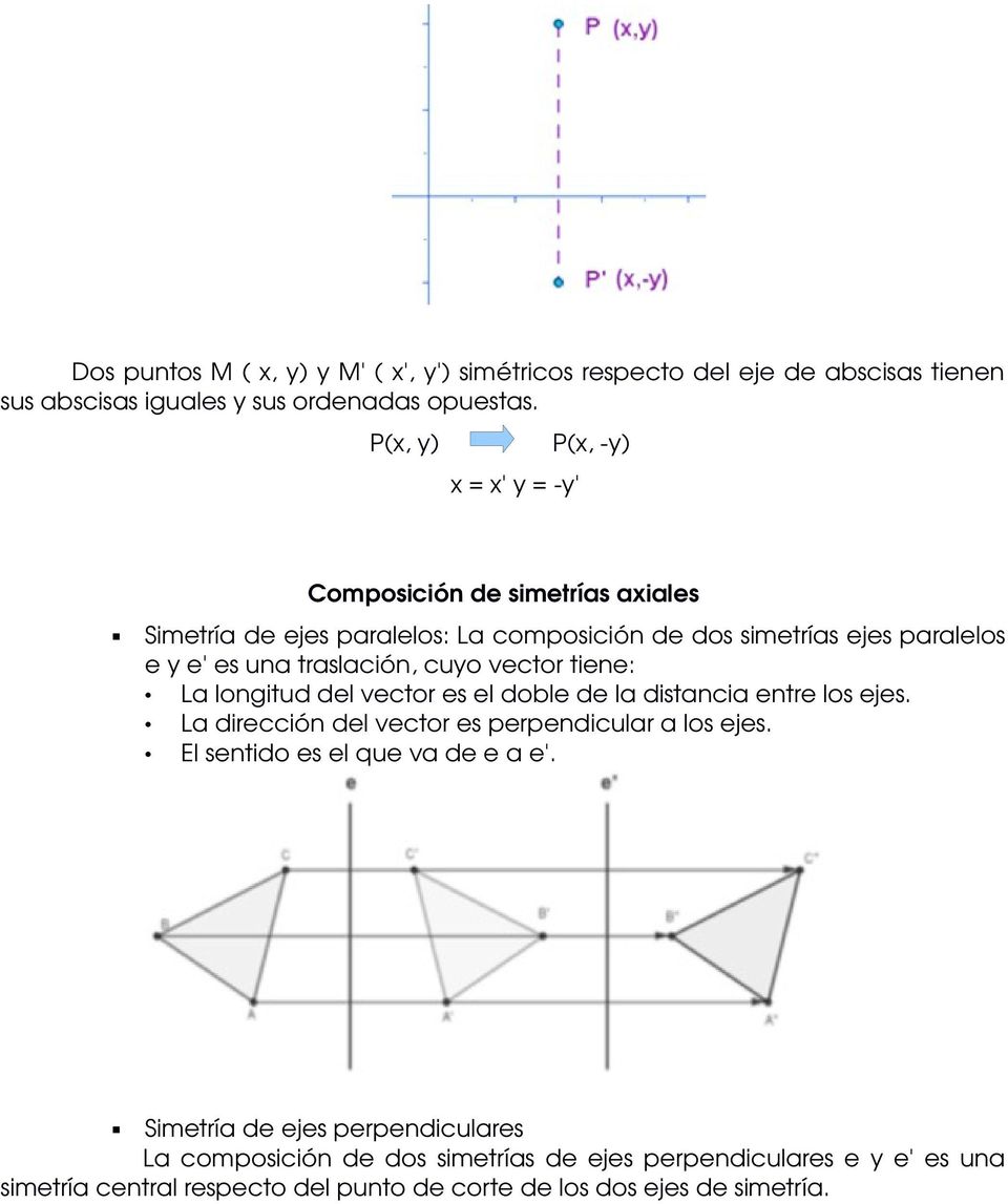 traslación, cuyo vector tiene: La longitud del vector es el doble de la distancia entre los ejes. La dirección del vector es perpendicular a los ejes.