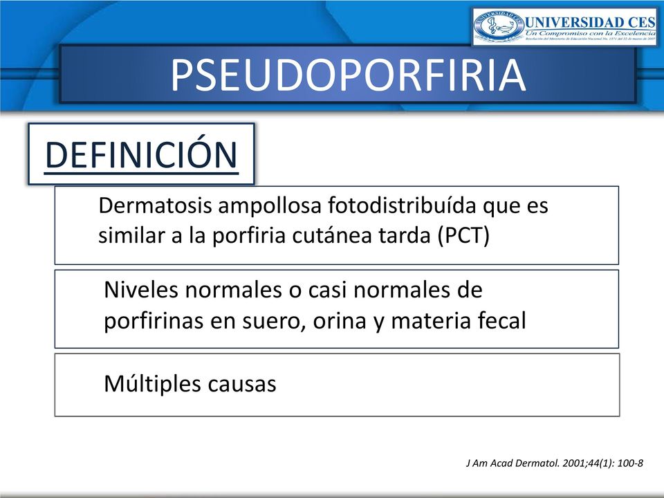 (PCT) Niveles normales o casi normales de porfirinas en