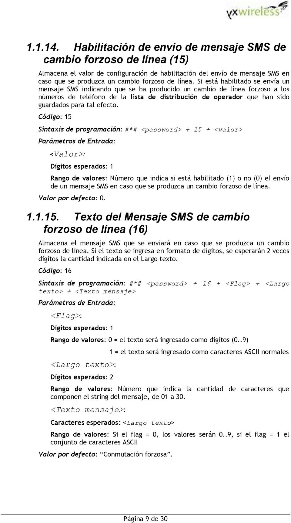 Si está habilitado se envía un mensaje SMS indicando que se ha producido un cambio de línea forzoso a los números de teléfono de la lista de distribución de operador que han sido guardados para tal