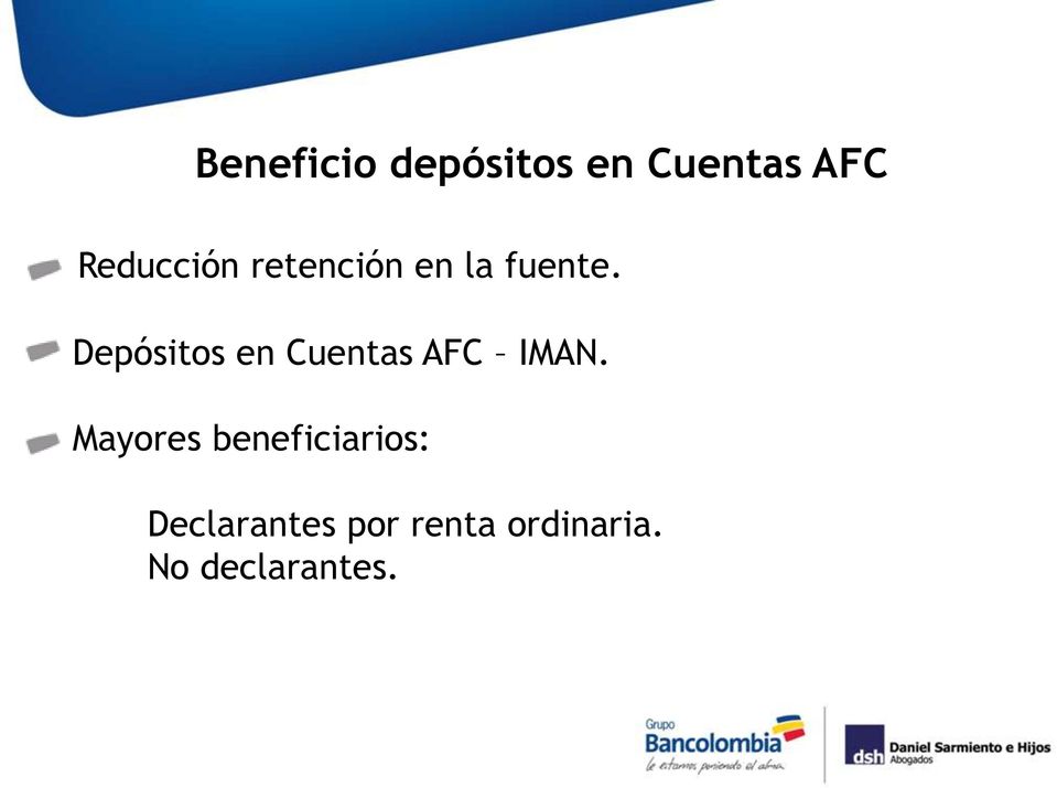 Depósitos en Cuentas AFC IMAN.