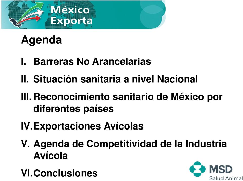 Reconocimiento sanitario de México por diferentes países IV.