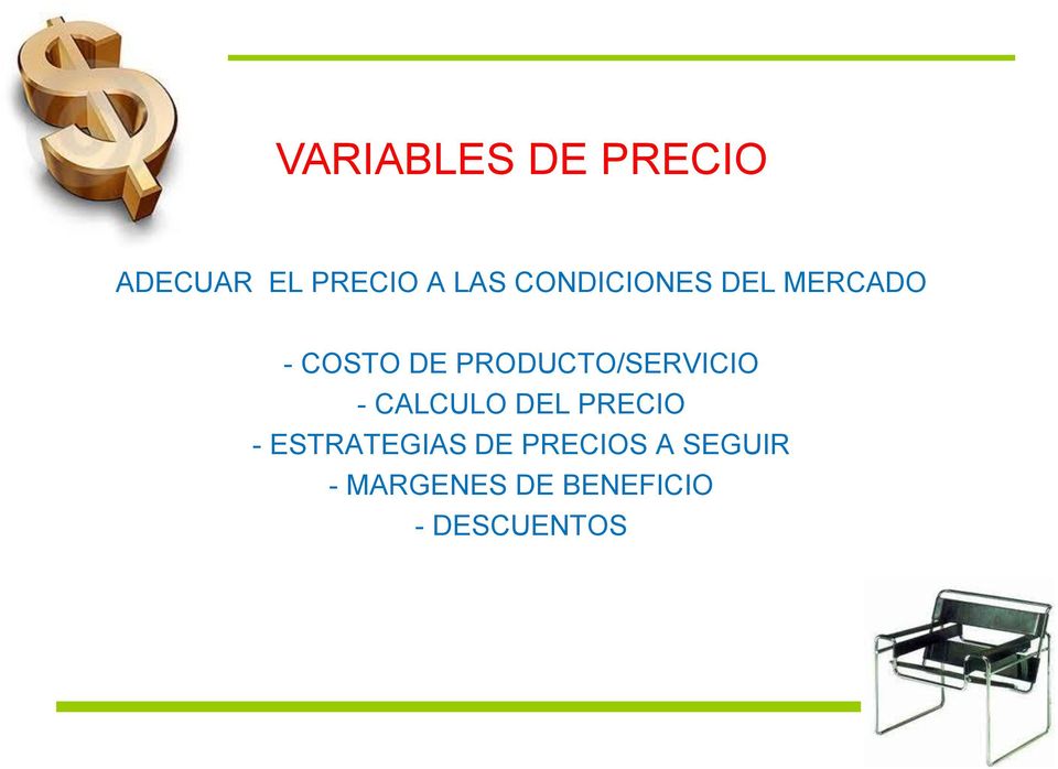 PRODUCTO/SERVICIO - CALCULO DEL PRECIO -