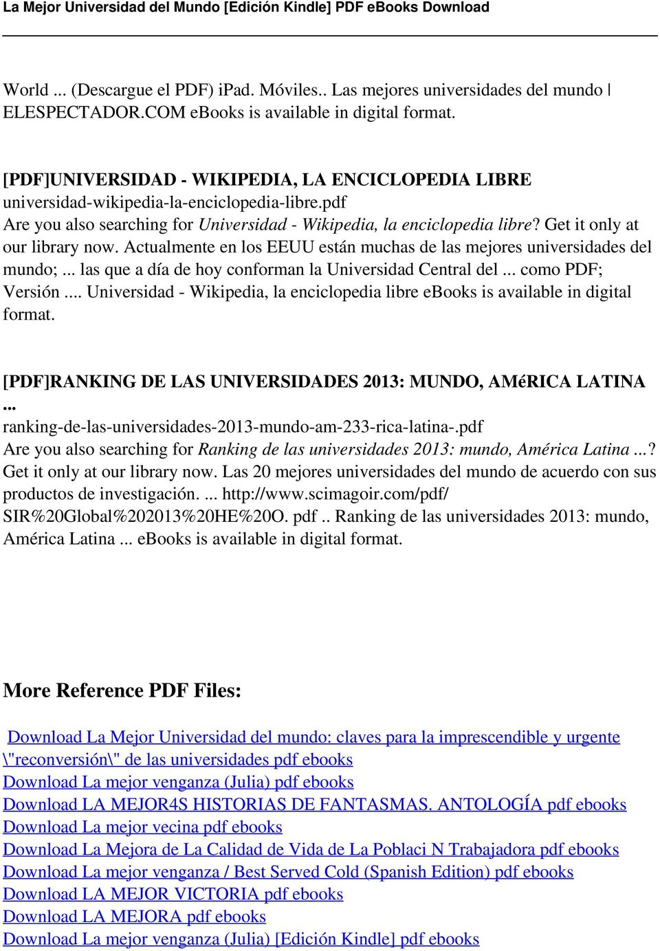 La Mejor Universidad Del Mundo Edicion Kindle Pdf Free Download