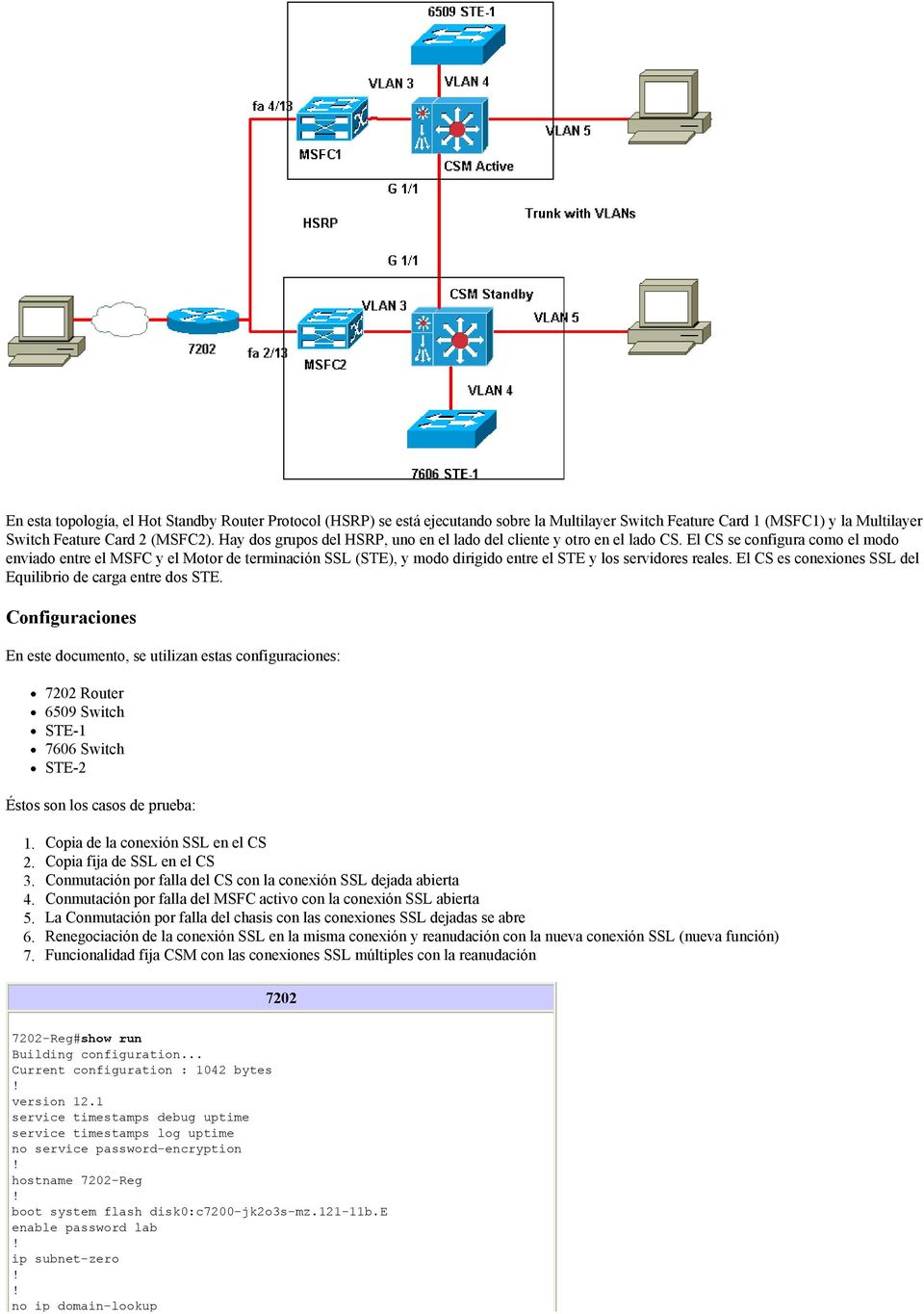 El CS se configura como el modo enviado entre el MSFC y el Motor de terminación SSL (STE), y modo dirigido entre el STE y los servidores reales.