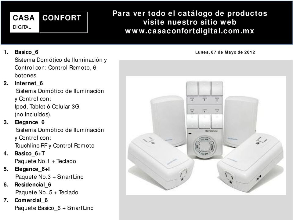 Internet_6 Sistema Domótico de Iluminación y Control con: Ipod, Tablet ó Celular 3G