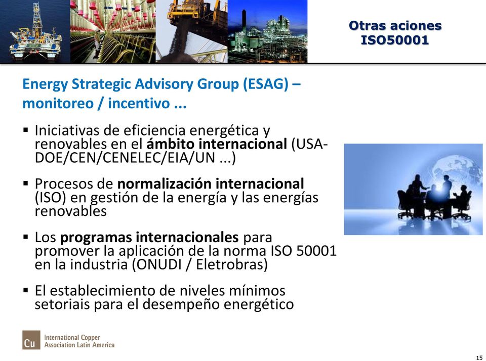 ..) Procesos de normalización internacional (ISO) en gestión de la energía y las energías renovables Los programas