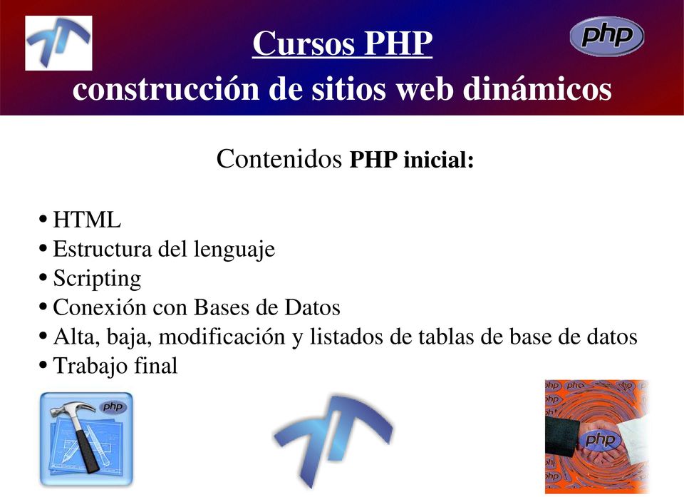 PHP inicial: Alta, baja, modificación y