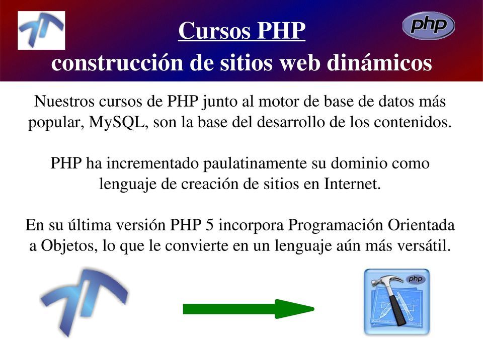 PHP ha incrementado paulatinamente su dominio como lenguaje de creación de sitios en