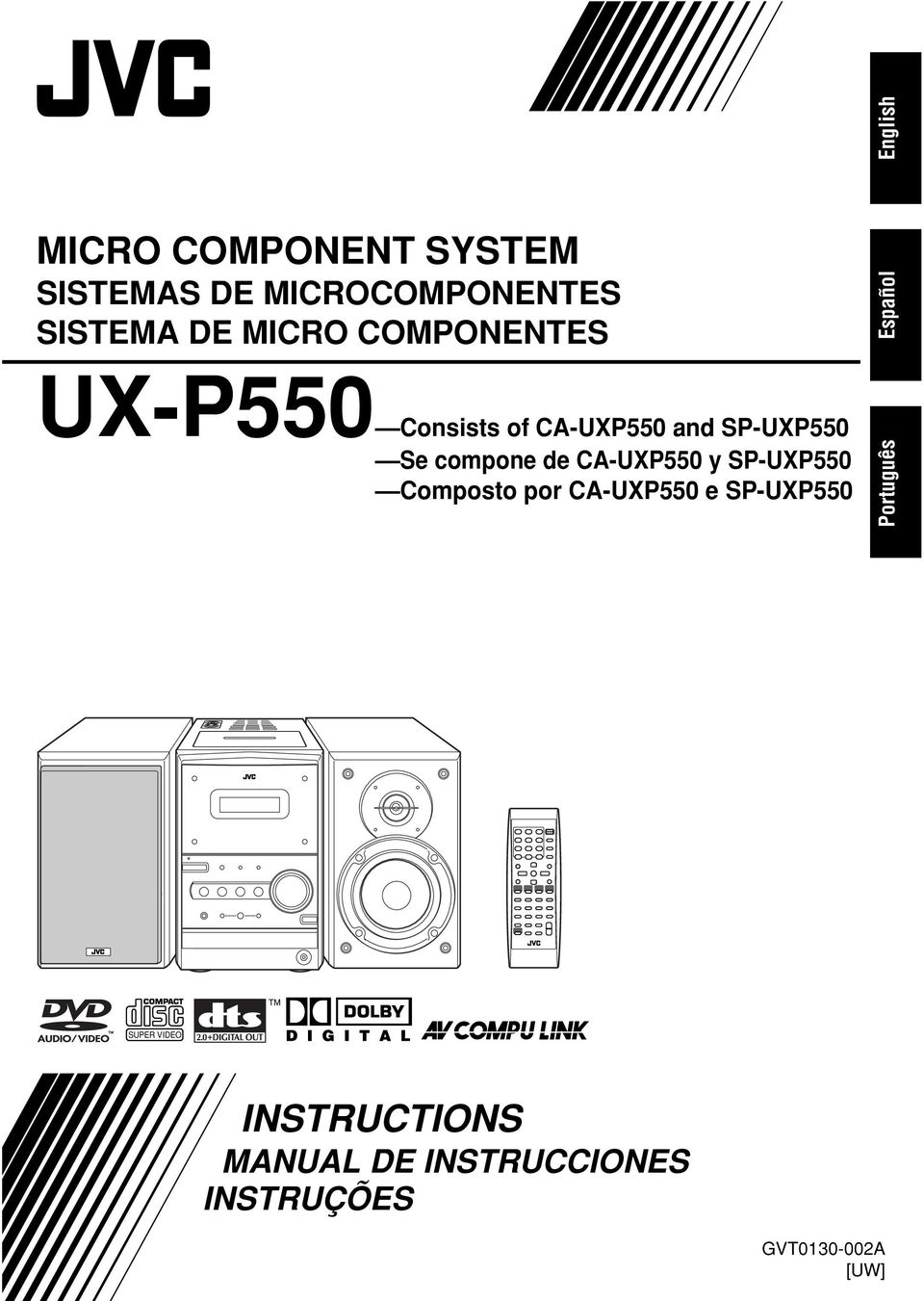 compone de CA-UXP550 y SP-UXP550 Composto por CA-UXP550 e SP-UXP550