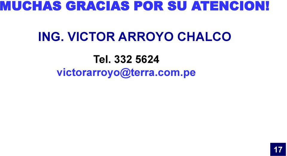 VICTOR ARROYO CHALCO Tel.