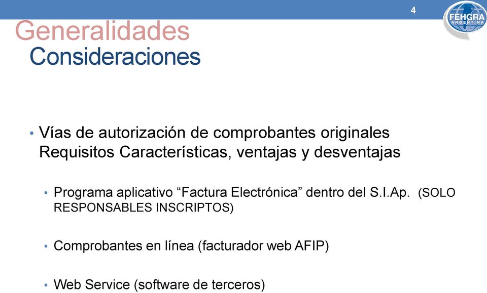 aplicativo Factura Electrónica dentro del S.I.Ap.