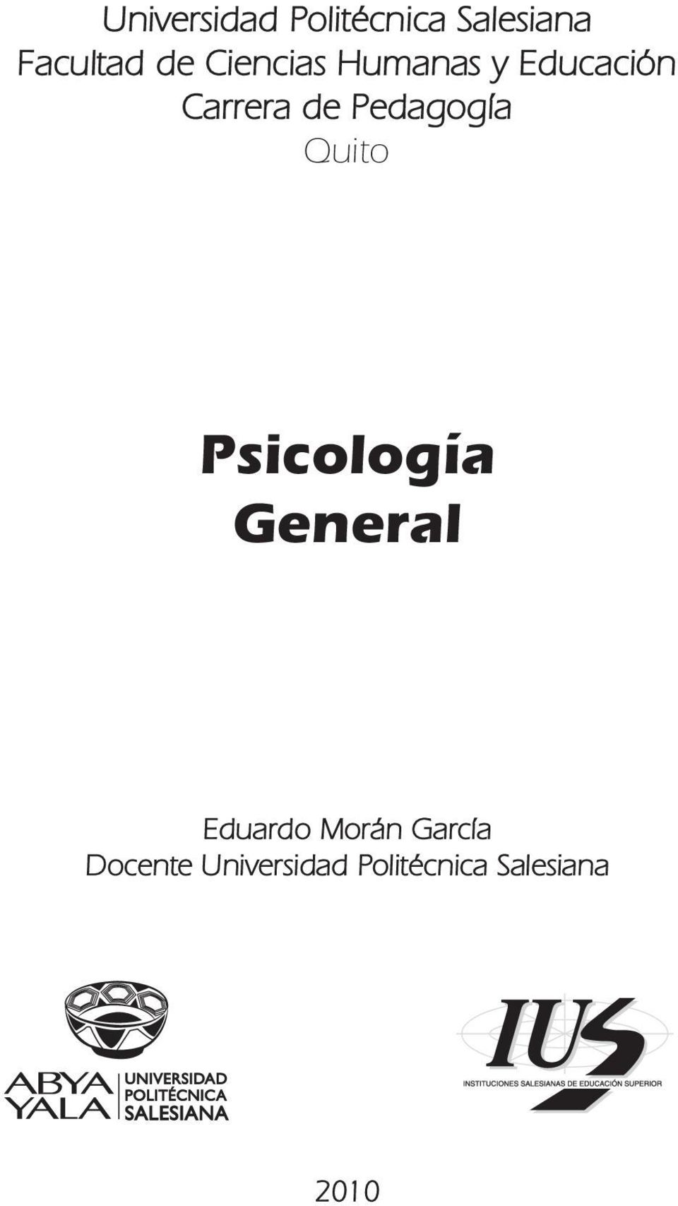 Pedagogía Qui to Psicología General Eduardo