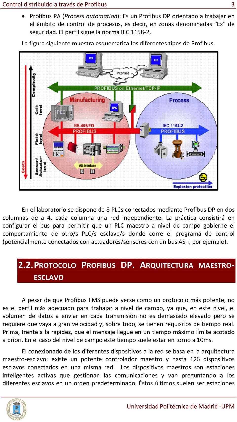 En el laboratorio se dispone de 8 PLCs conectados mediante Profibus DP en dos columnas de a 4, cada columna una red independiente.