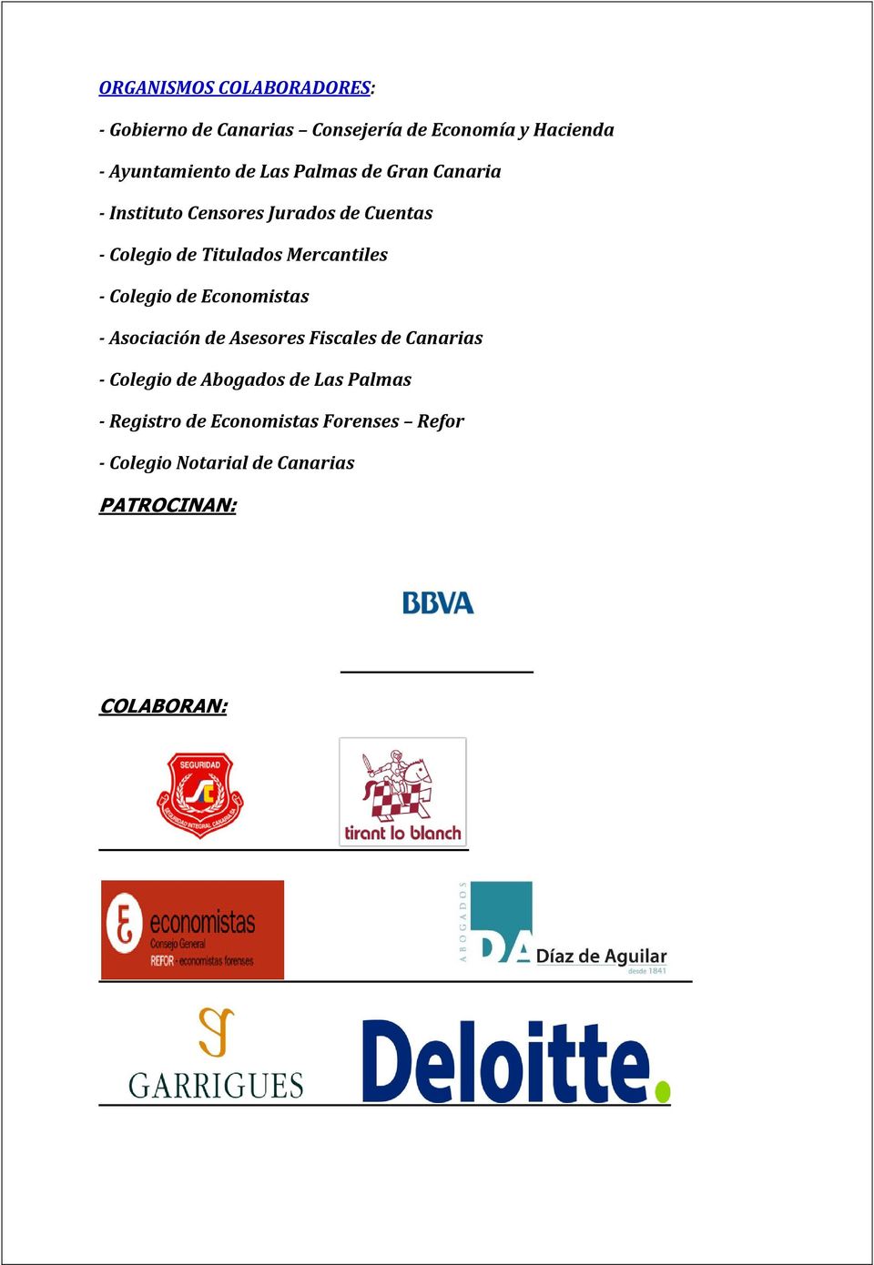 Mercantiles - Colegio de Economistas - Asociación de Asesores Fiscales de Canarias - Colegio de