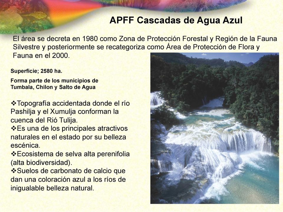 Forma parte de los municipios de Tumbala, Chilon y Salto de Agua Topografía accidentada donde el río Pashilja y el Xumulja conforman la cuenca del Rió
