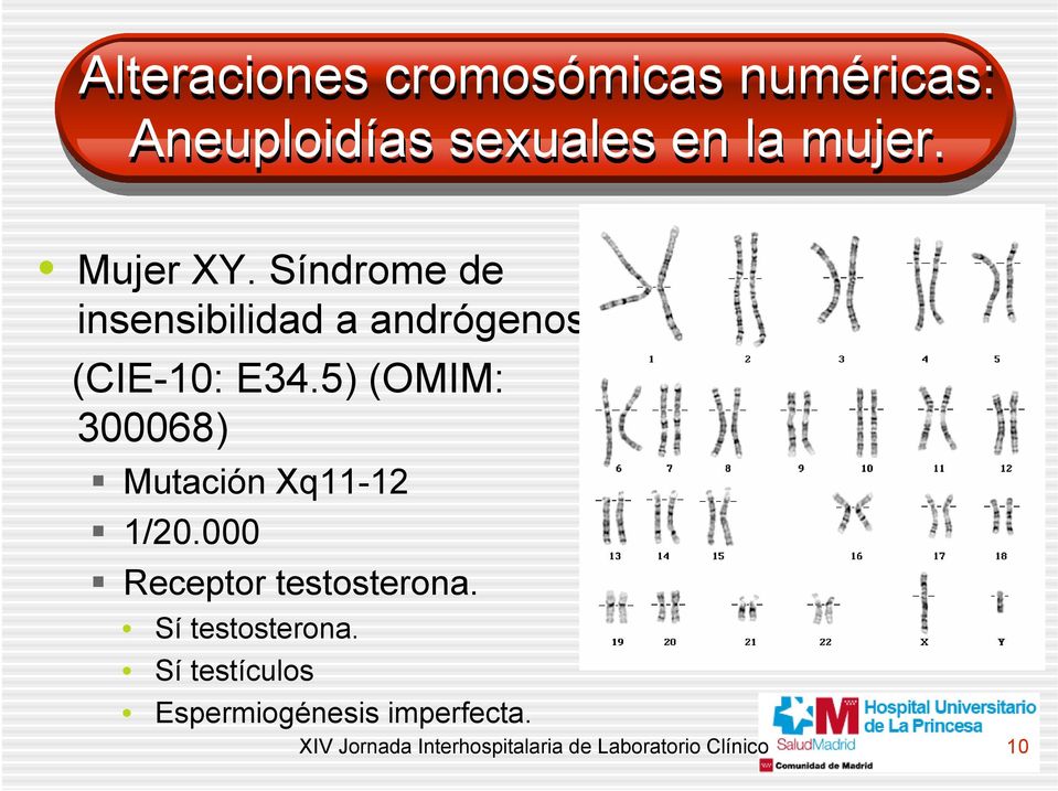 5) (OMIM: 300068) Mutación Xq11-12 1/20.000 Receptor testosterona.