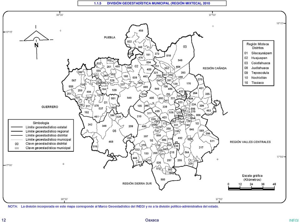 mapa corresponde al Marco Geoestadístico del INEGI y no