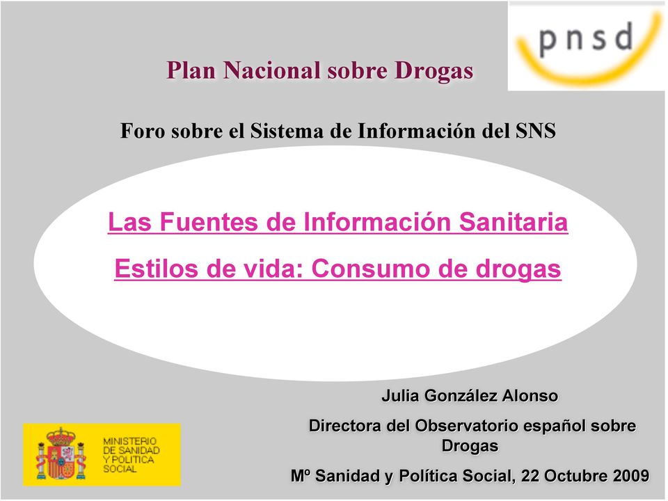 Consumo de drogas Julia González Alonso Directora del