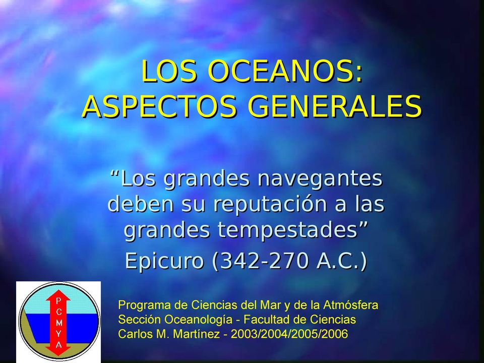 ) Programa de Ciencias del Mar y de la Atmósfera Sección