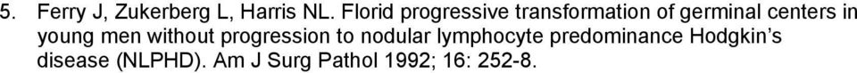 in young men without progression to nodular lymphocyte