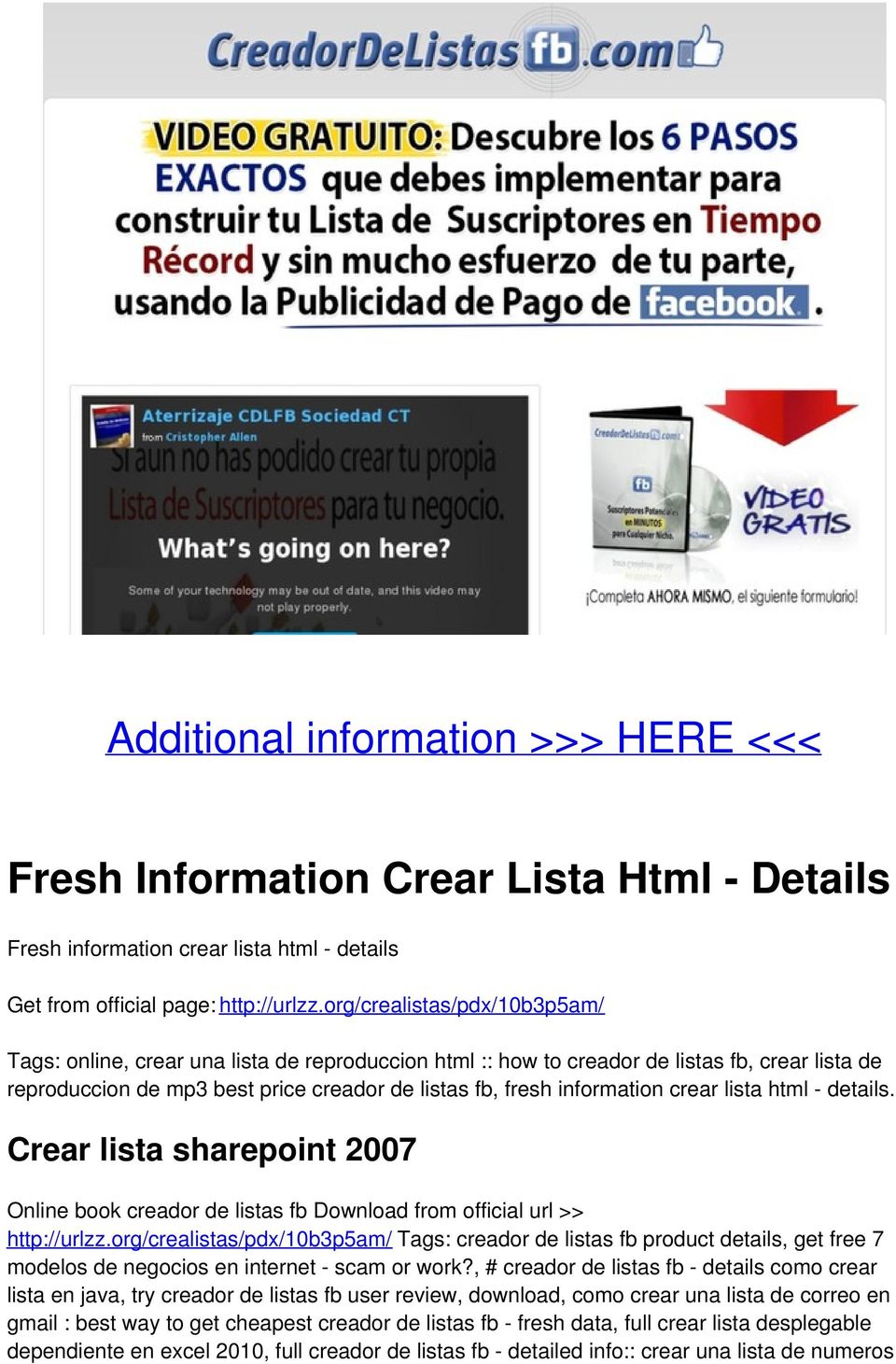 crear lista html - details. Crear lista sharepoint 2007 Online book creador de listas fb Download from official url >> http://urlzz.