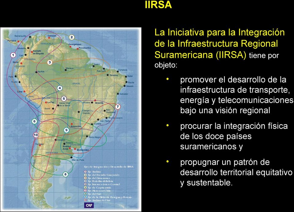 Merc osur-chile del Sur de la Hidrovía Pa ra gua y-pa ra ná Andino del Sur promover el desarrollo de la infraestructura de transporte, energía y