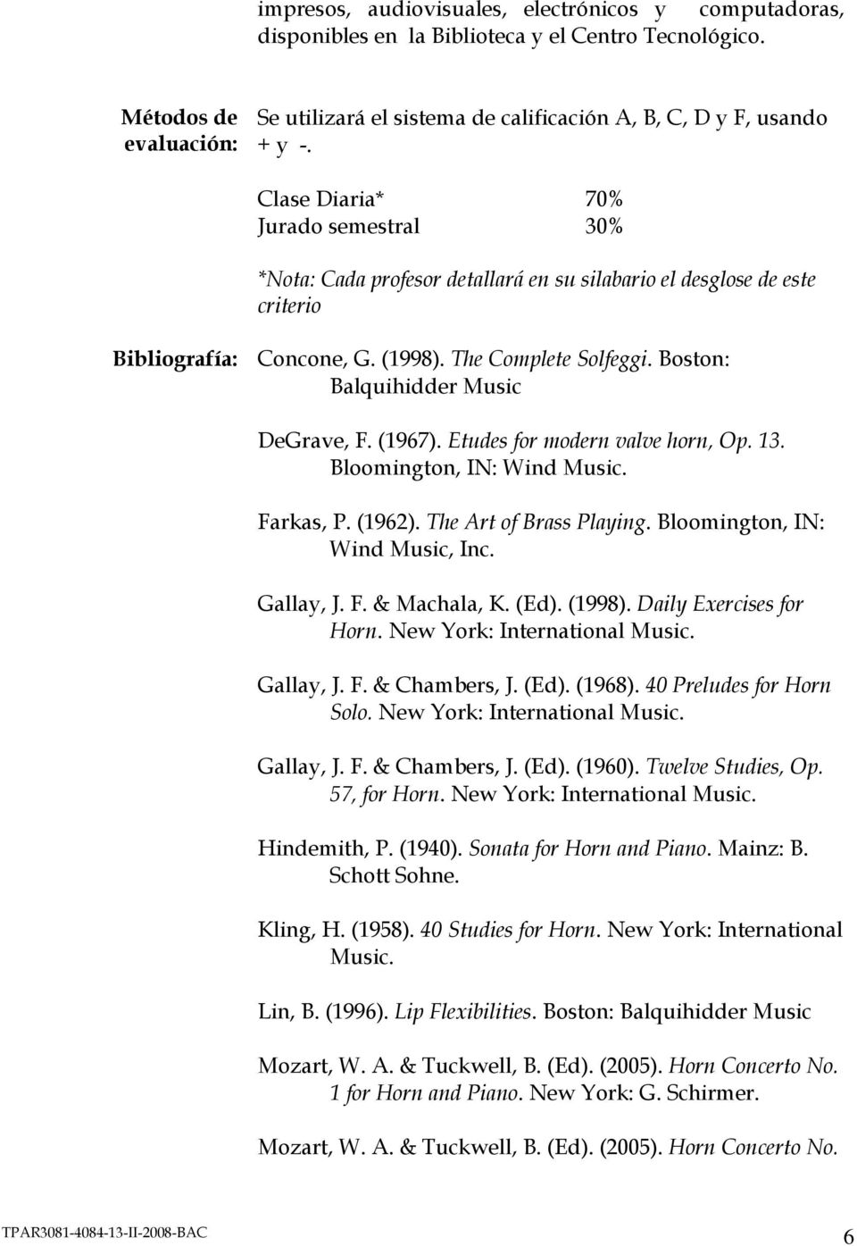 Boston: Balquihidder Music DeGrave, F. (1967). Etudes for modern valve horn, Op. 13. Bloomington, IN: Wind Music. Farkas, P. (1962). The Art of Brass Playing. Bloomington, IN: Wind Music, Inc.