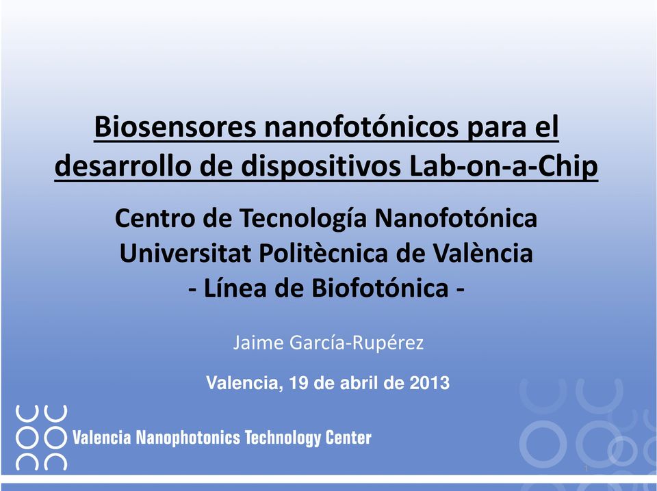 Nanofotónica Universitat Politècnica de València -