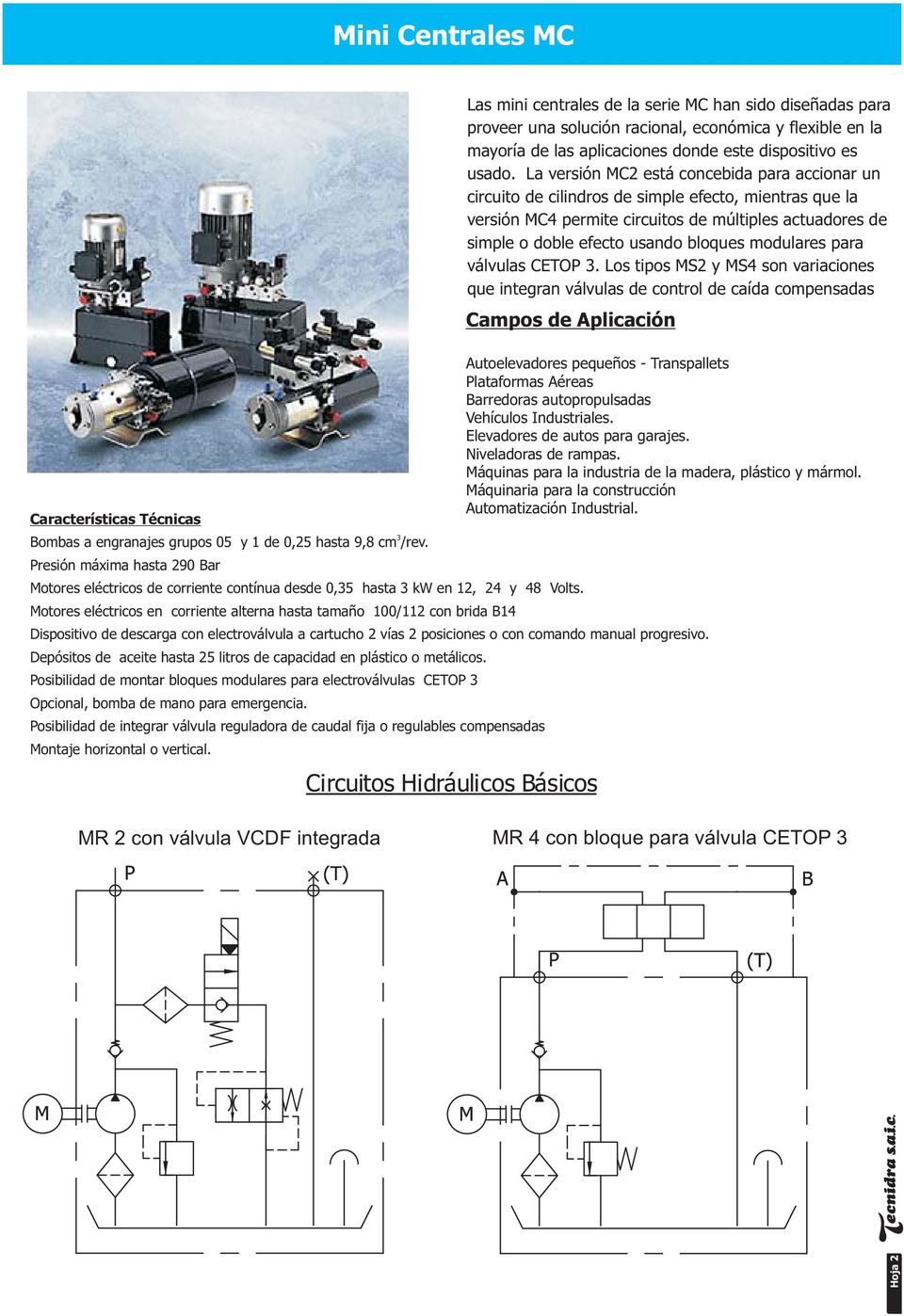 modulares para válvulas CETOP.