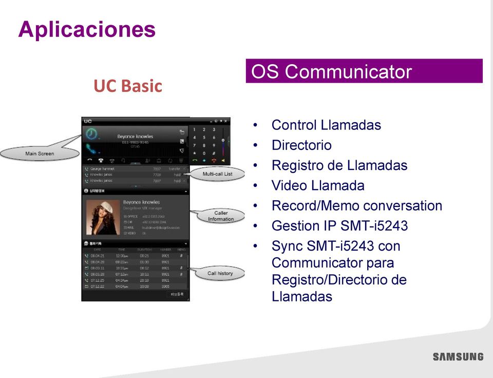 Llamada Record/Memo conversation Gestion IP SMT-i5243
