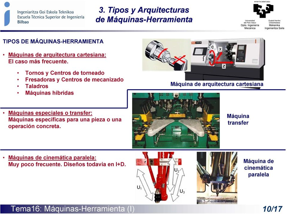 Tornos y Centros de torneado Fresadoras y Centros de mecanizado Taladros Máquinas híbridas Máquina de arquitectura