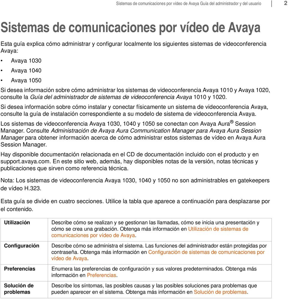 del administrador de sistemas de videoconferencia Avaya 1010 y 1020.