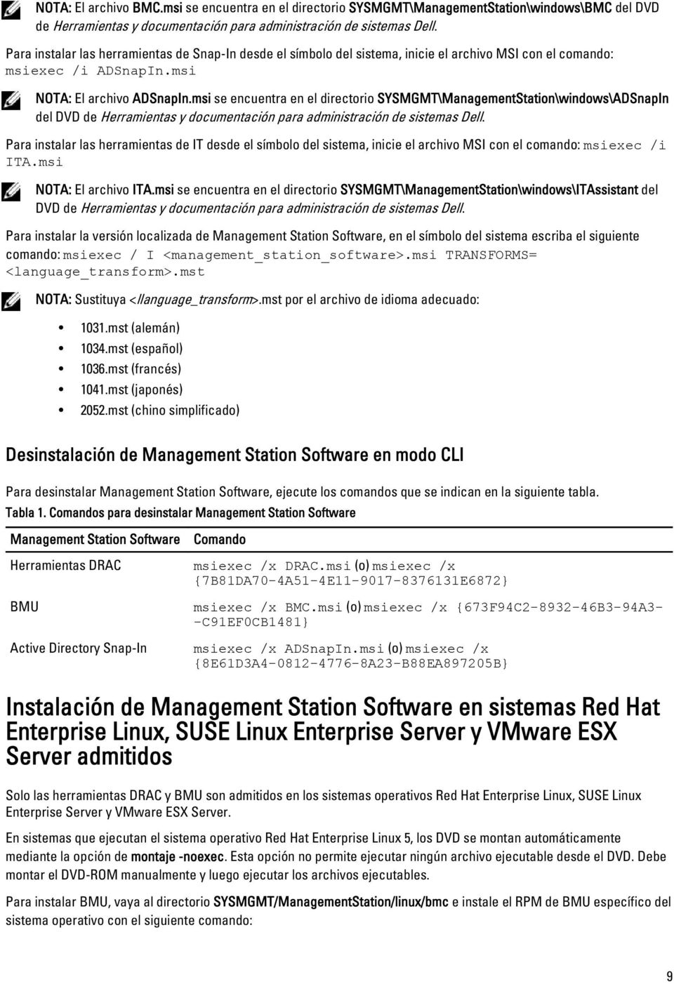 msi se encuentra en el directorio SYSMGMT\ManagementStation\windows\ADSnapIn del DVD de Herramientas y documentación para administración de sistemas Dell.