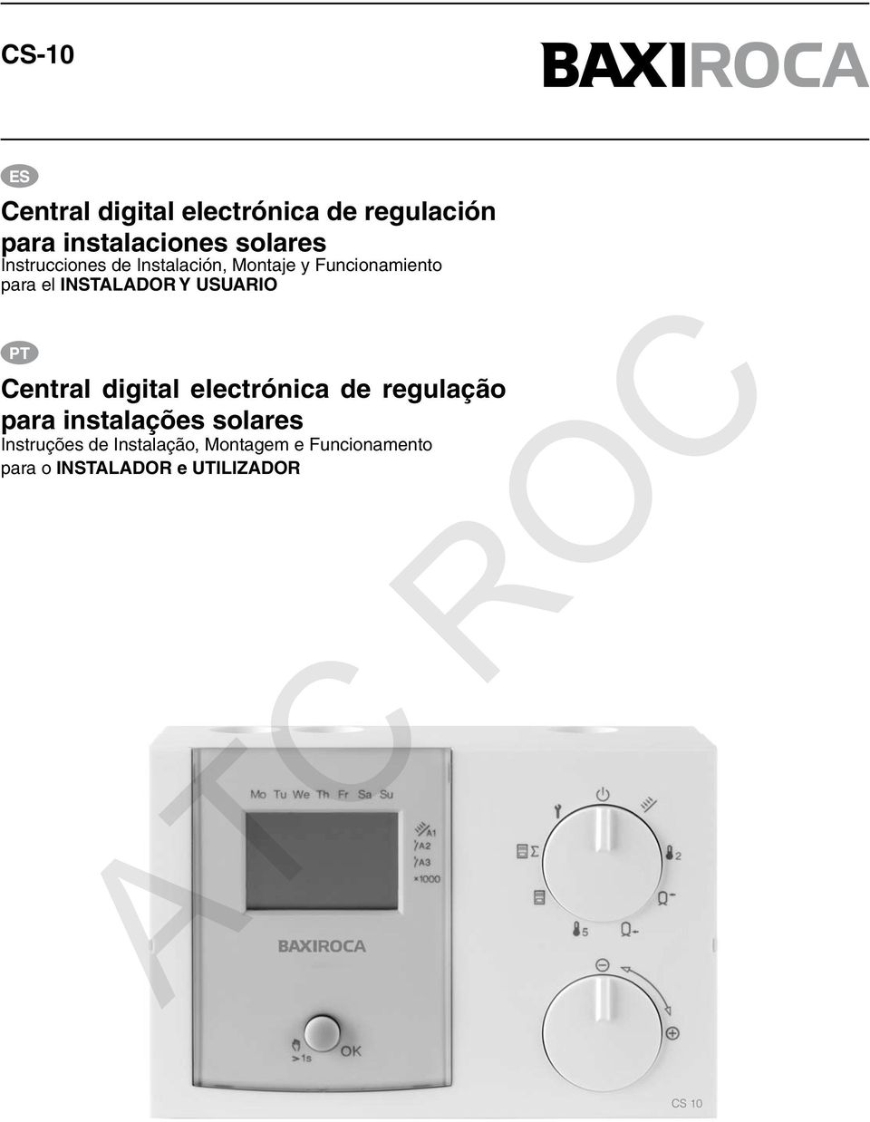 USUARIO PT Central digital electrónica de regulação para instalações solares