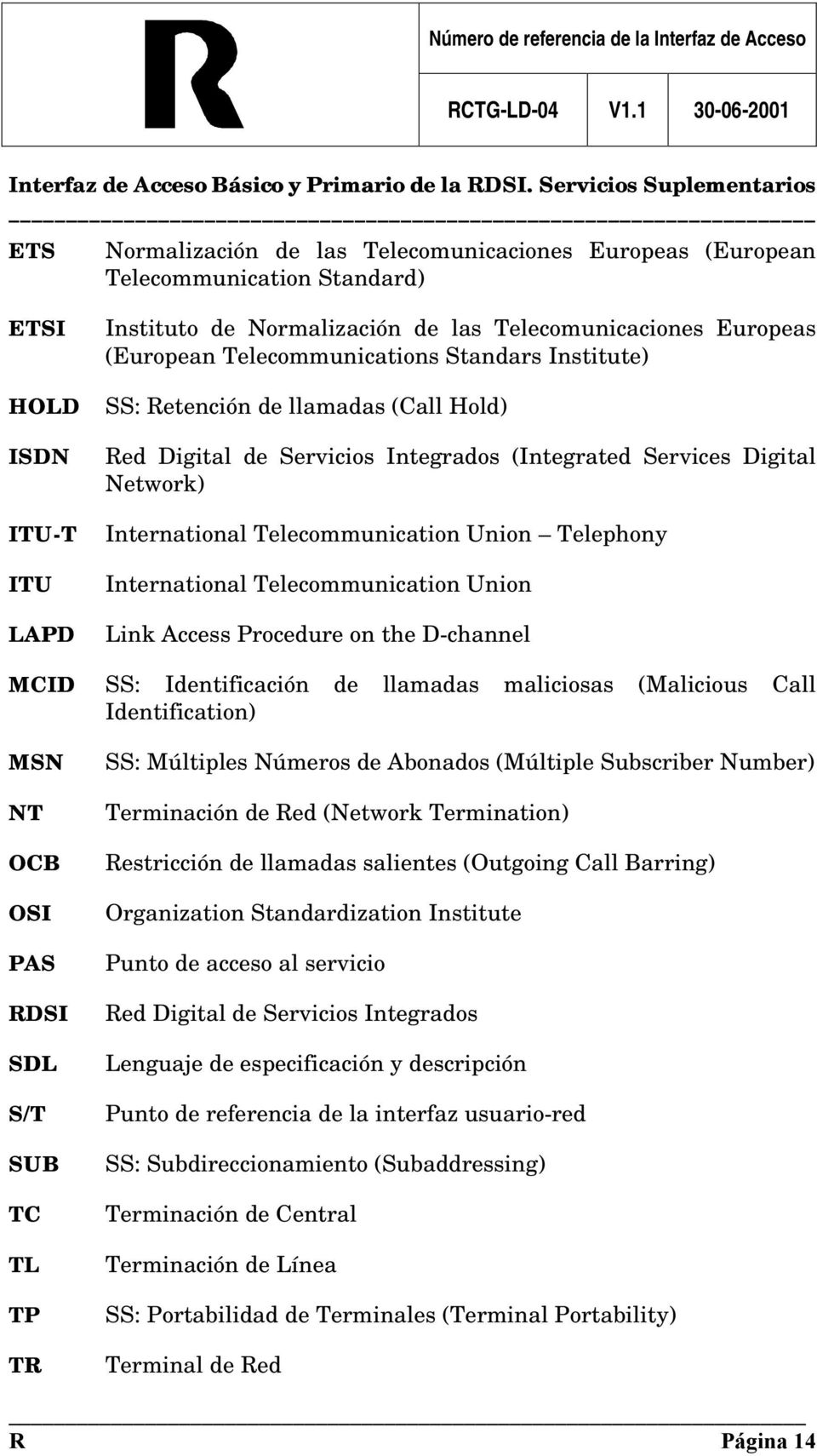 Network) International Telecommunication Union Telephony International Telecommunication Union Link Access Procedure on the D-channel SS: Identificación de llamadas maliciosas (Malicious Call
