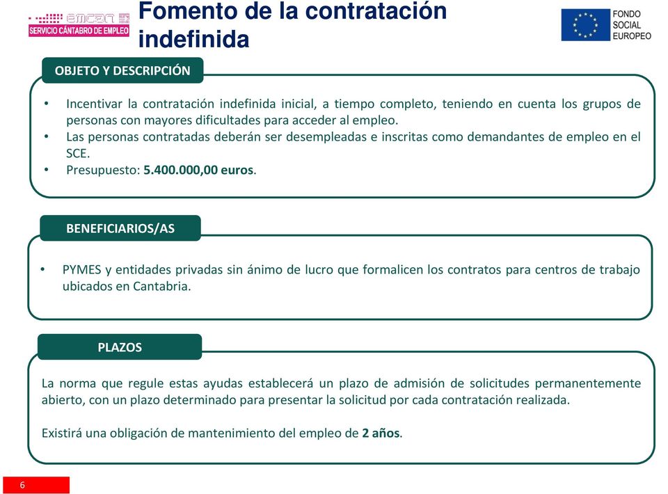 BENEFICIARIOS/AS PYMES y entidades privadas sin ánimo de lucro que formalicen los contratos para centros de trabajo ubicados en Cantabria.