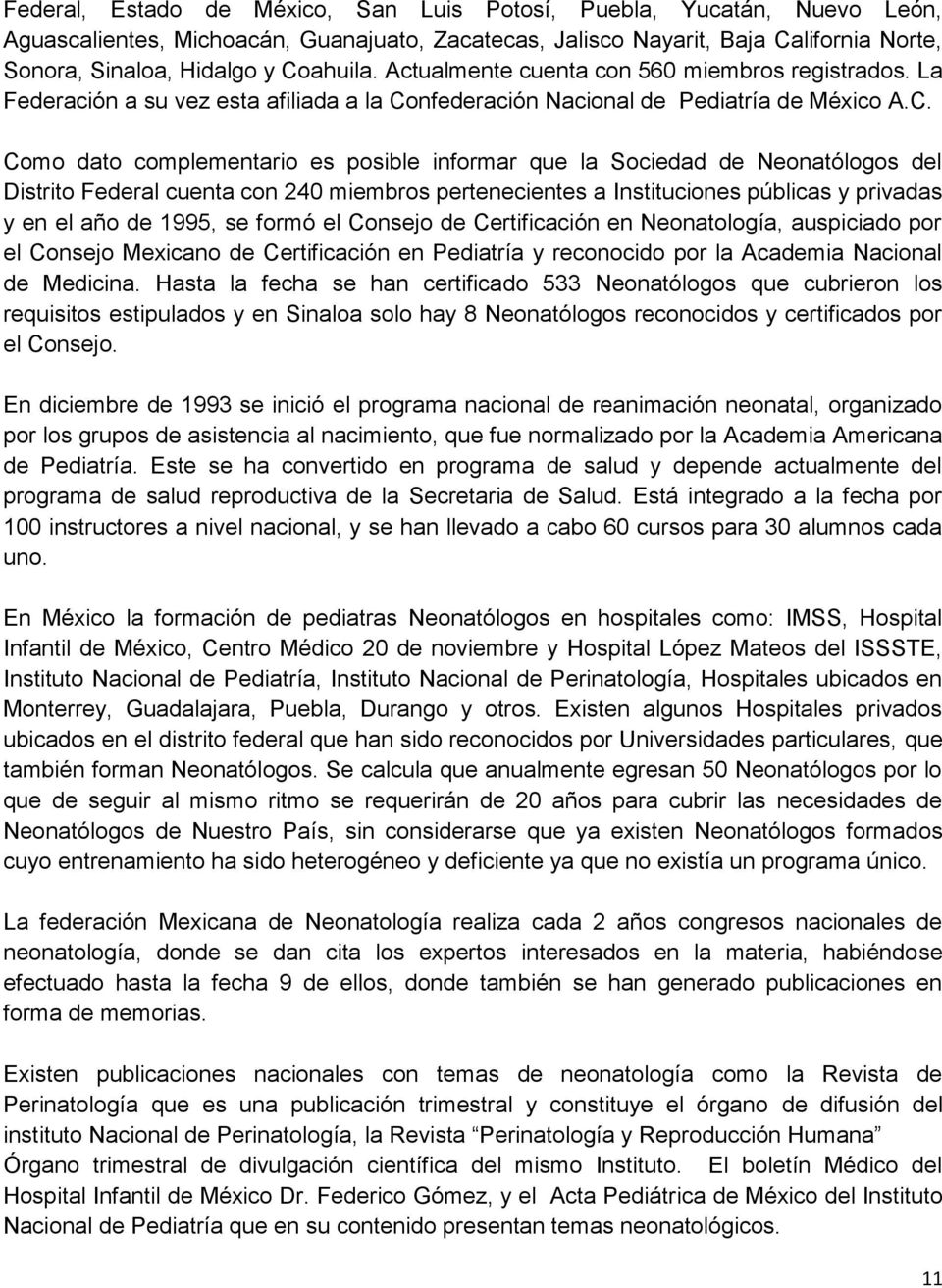 nfederación Nacional de Pediatría de México A.C.