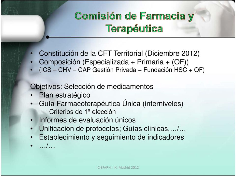 estratégico Guía Farmacoterapéutica Única (interniveles) Cit Criteriosi de 1ª elección Informes de